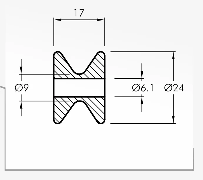 Rolling Guides — technical drawing