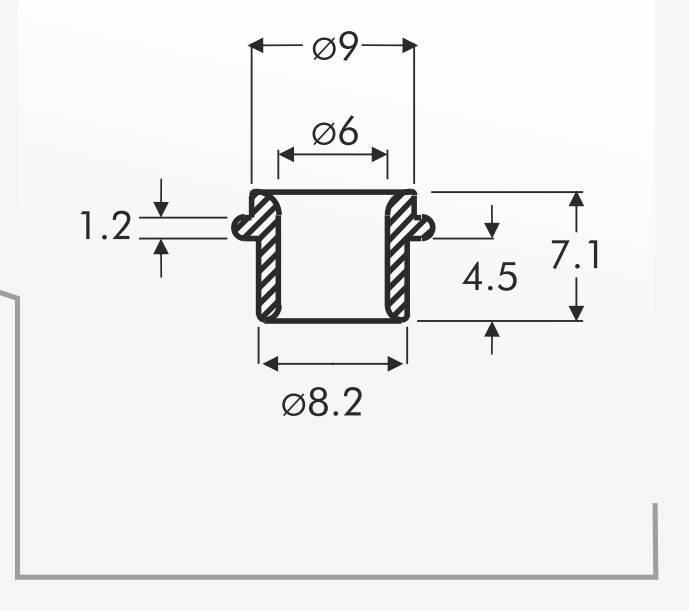 Eyelet Guides — technical drawing
