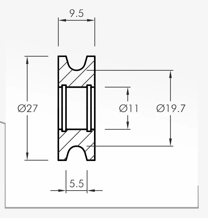 Rolling Guides — technical drawing