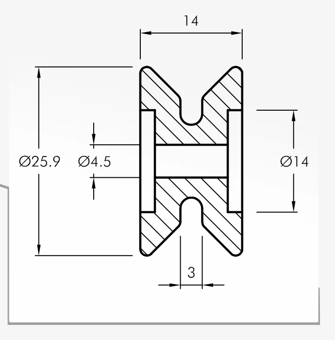 Rolling Guides — technical drawing