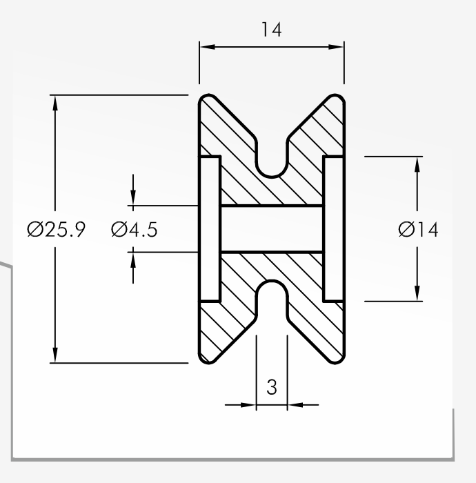 Rolling Guides — technical drawing