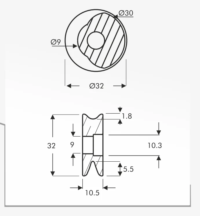 Rolling Guides — technical drawing