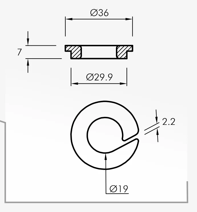 Eyelet Guides — technical drawing