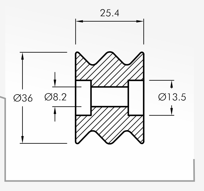 Rolling Guides — technical drawing