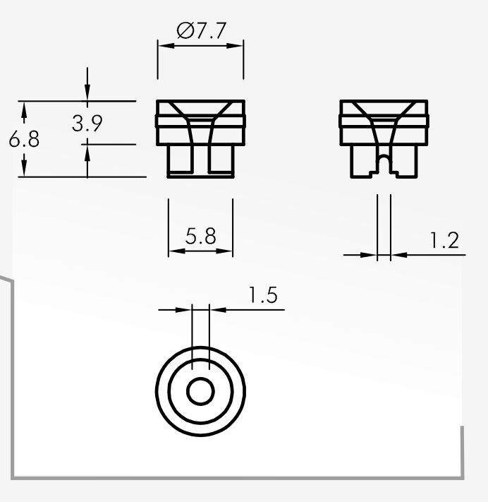 Eyelet Guides — technical drawing