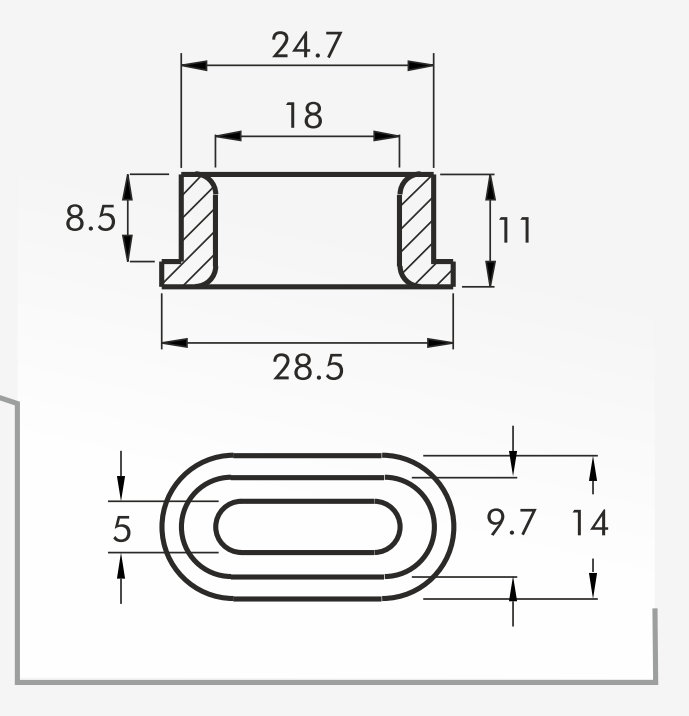 Eyelet Guides — technical drawing