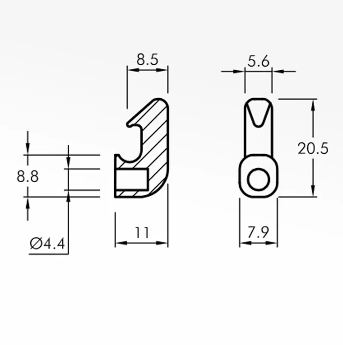 Hook Guides — technical drawing