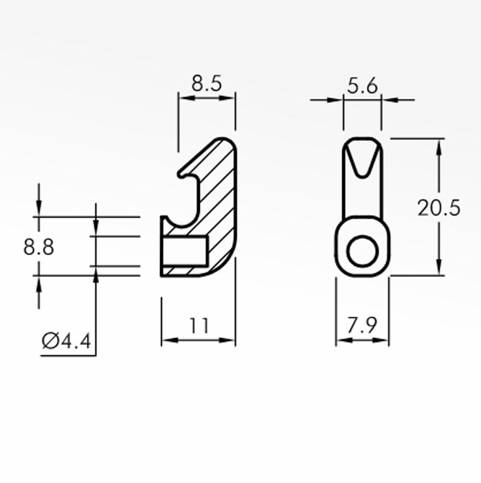 Hook Guides — technical drawing