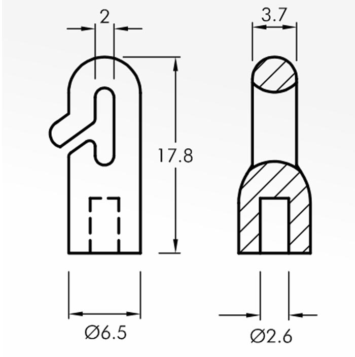 Hook Guides — technical drawing