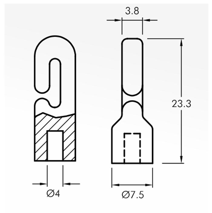 Hook Guides — technical drawing