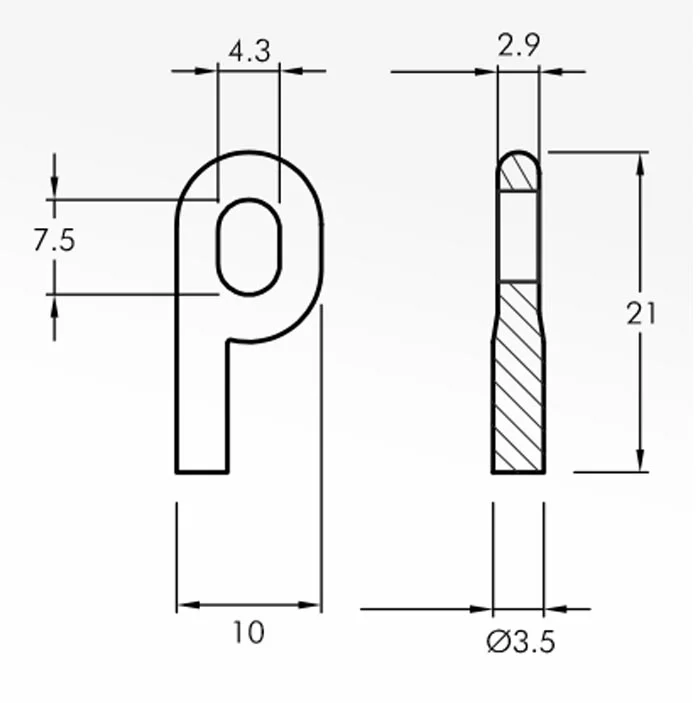 Hook Guides — technical drawing